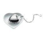 Teeset TEA & HEART, silber-wei� - Werbeartikel