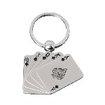 Schl�sselanh�nger CARDS, silber - Werbeartikel