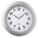 Wanduhr PUNKTO, silber - Werbeartikel