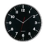 Wanduhr HEMERA, schwarz-silber - Werbeartikel