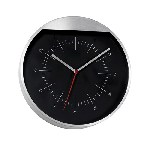 Wanduhr ROUNDABOUT, schwarz-silber - Werbeartikel