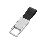 Schl�sselanh�nger BELTO, silber-schwarz - Werbeartikel