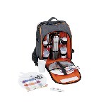 Picknick-Rucksack SUMMERTIME, grau-orange - Werbeartikel