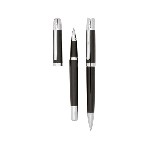 Schreibset STERLING, schwarz-silber - Werbeartikel