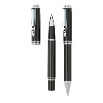 Schreibset CARBON, schwarz-silber - Werbeartikel