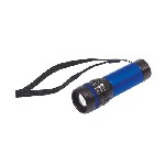LED-Taschenlampe ZOOM, blau-schwarz - Werbeartikel