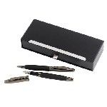 Schreibset BLACK ELEGANCE, schwarz - Werbeartikel