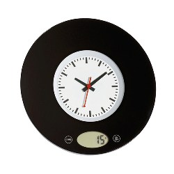 K�chenwaage TIME, schwarz - Werbeartikel