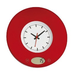 K�chenwaage TIME, rot - Werbeartikel