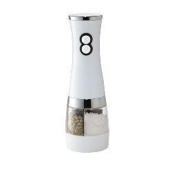 Salz- und Pfefferm�hle SALT N� PEPPER, wei�-silber - Werbeartikel