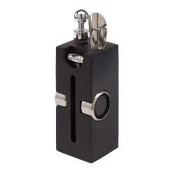 Weinset PLEASURE, schwarz-silber - Werbeartikel
