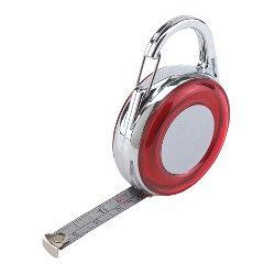 Ma�band DISTANCE, rot-silber - Werbeartikel
