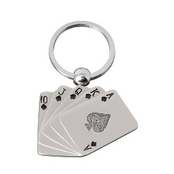 Schl�sselanh�nger CARDS, silber - Werbeartikel
