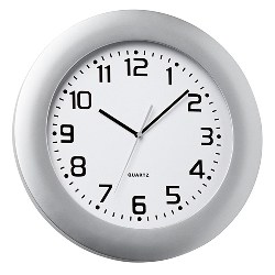 Wanduhr PUNKTO, silber - Werbeartikel