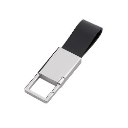 Schl�sselanh�nger BELTO, silber-schwarz - Werbeartikel