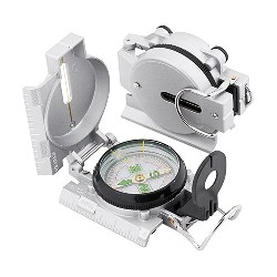 Kompass TREKKING, silber-schwarz - Werbeartikel