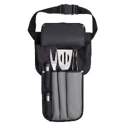 Grillset GRILLINATOR, schwarz-grau - Werbeartikel