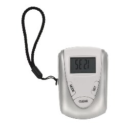 Pedometer COUNTDOWN, silber - Werbeartikel