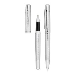 Schreibset STERLING, silber - Werbeartikel