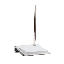 Notizblockhalter und Stift DORADO, wei� - Werbeartikel