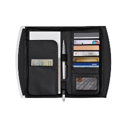 Reiseorganizer SILVER-LINE TRAVEL, schwarz-silber - Werbeartikel