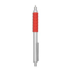 Kugelschreiber GRIP, silber-rot - Werbeartikel