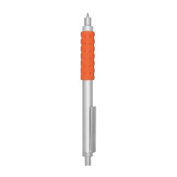 Kugelschreiber GRIP, silber-orange - Werbeartikel