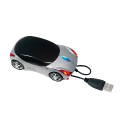 USB-Maus PC TRACER, silber-schwarz - Werbeartikel