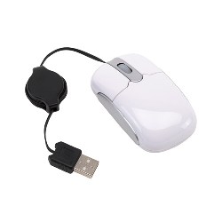 Mini-USB-Maus INPUT, silber-wei� - Werbeartikel