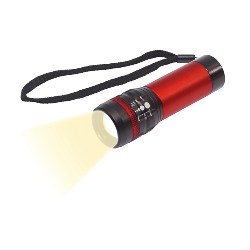 LED-Taschenlampe ZOOM, rot-schwarz - Werbeartikel