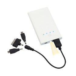Mobiles Aufladeger�t MEGAWATT, wei� - Werbeartikel