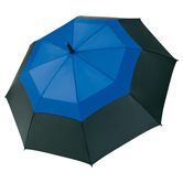 Fibermatic� Vent Automatik Midsize Fiberglasschirm, schwarz-euroblau - Werbeartikel