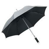Windmatic� Alu Stockschirm, silber-schwarz - Werbeartikel