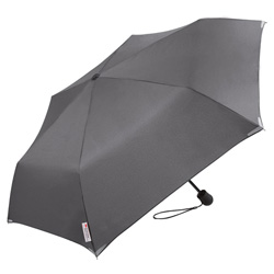 Safebrella� LED Mini Taschenschirm, grau - Werbeartikel