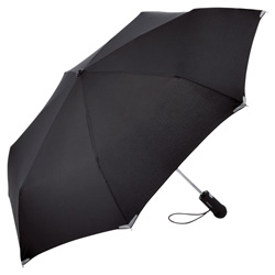 Safebrella� LED AOC Mini Taschenschirm, schwarz - Werbeartikel