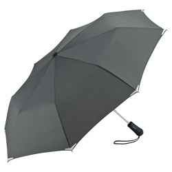 Safebrella� LED Automatik Mini Taschenschirm, grau - Werbeartikel