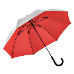 Automatik Stockschirm FARE� Collection, silber-rot - Werbeartikel