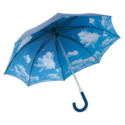 ALU LIGHT Alu Stockschirm, wolkendesign - Werbeartikel